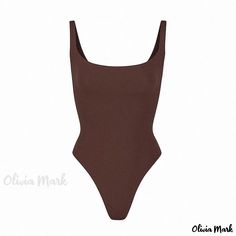 Olivia Mark - Kardashian Double-Layer High Elasticity Fabric Skin-Friendly Comfortable Tummy-Control Bodysuit with Sexy Straps shaping Bodysuit Shaping Bodysuit, Coffee Color, Vellum Paper, Brown Outfit, Gold Cufflinks, Sleeveless Bodysuit, Coffee Colour, Gold And Silver, Brown Color