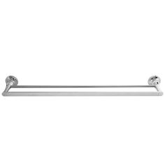 a chrome steel towel bar on a white background