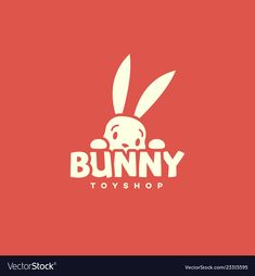 the bunny toy shop logo on a red background