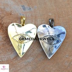 "Pave Diamond Evil Eye Pendant, Silver Heart Pendant, 925 Silver Pendant, Gold Vermeil Jewelry, Evil Eye Pendant, 16\" Chain Necklace, Gifts Gross Weight: 4.60 gram Diamond Weight: 0.30 cts Gemstone Weight: 0.20 cts Pendant Size: 35X23 MM NOTE:- All The Products Are Designed And Manufactured In My Workshop By Me & My Team. Shown Products Are Purely Handmade. Custom Orders Are Open Handly Accepted. We Are the Perfect Choice For Any Custom Jewelry Manufacturing. For Bulk Orders Please Message Gold Heart-shaped Jewelry Stamped 925, Gold Heart Jewelry Stamped 925, Jewelry Evil Eye, Jewelry Manufacturing, Diamond Evil Eye, Gold Vermeil Jewelry, Ruby Pendant, Silver Heart Pendant, Emerald Pendant