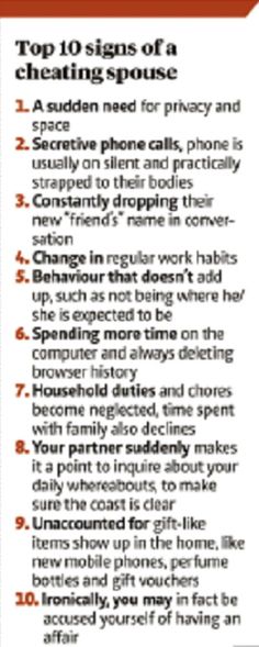 What is missing?  Why would a spouse even consider cheating?  Beware of the traveling salesperson.....they can turn on the charm; therefore sell and close on anything. Cheat Quotes, Cheating Husbands, Signs Of Cheating, Ex Factor, Work Habits, The Affair, Cheating Husband