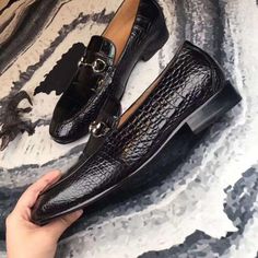 GENUINE CROCODILE HORSEBIT LOAFERS-Shoes-Pisani Maura-Pisani Maura Luxury Crocodile Pattern Loafers With Round Toe, Luxury Crocodile Pattern Loafers For Work, Luxury Crocodile Pattern Loafers For Workwear, Luxury Crocodile Pattern Slip-on Loafers, Crocodile Loafers, Horsebit Loafers, Leather Formal Shoes, Bespoke Shoes, Gq Style