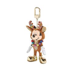 This Disney X Baublebar Mickey Mouse Reindeer Keychain Is In New Condition With Tags And Box. The Keychain Features A Brown, Rhinestone-Encrusted Mickey Mouse Dressed As A Reindeer. It Includes Gold-Tone Accents On The Shoes And Antlers, And Multicolored Jingle Bells Around Its Neck. The Keychain Is Approximately 3 Inches Tall And Made Of Metal And Resin. The Box Is Gold With The Disney X Baublebar Logo. No Visible Imperfections. Bauble Bar Jewelry, Mickey Mouse Keychain, Mickey Mouse Dress, Bauble Bar, Bar Jewelry, Reindeer Christmas, Disney Accessories, Key Card Holder, Jingle Bells