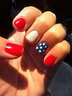 4th of July Nail Designs Photo 3 Patriotic Nails, Fourth Of July Nails, Elegant Nail Designs, 4th Of July Nails, Nails Design With Rhinestones, Toe Nail Designs, Elegant Nails