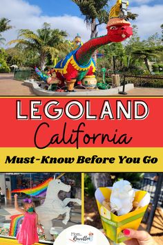 legoland california must know before you go with text overlay that reads, legoland california must know before you go