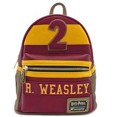 a harry potter backpack with the number 2 on it's front and back zippers