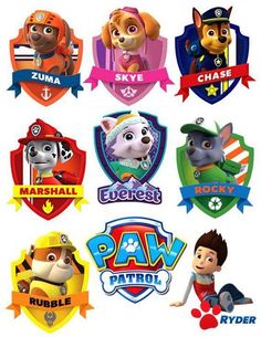 the logos for paw patrol are shown here