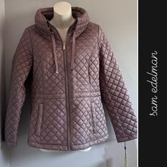 Sam Edelman Diamond Quilted Jacket Foldover Collar In Pearl Rose Pearl Rise Like A Warm Lavender Shade. New With Tags Size Small. Vegan Filling. Two Front Pockets. Style 59622 Approximate Flat Measurements: Bust 18.5” Length 25” No Trades But Reasonable Offers Considered W24-13 Purple Outerwear For Cold Weather In Spring, Casual Mauve Outerwear, Long Sleeve Mauve Outerwear For Fall, Mauve Long-sleeve Fall Outerwear, Mauve Long Sleeve Outerwear For Fall, Casual Mauve Outerwear For Fall, Casual Long Sleeve Mauve Outerwear, Casual Mauve Long Sleeve Outerwear, Vegan Filling