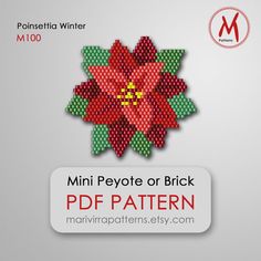 Beaded Poppies Pattern, Color Numbers, Beaded Flowers Patterns, Motifs Perler, Brick Stitch Pattern, Flower Pattern Design, Bead Pattern, Weaving Process, Beaded Animals