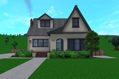 Bloxburg house Bloxburg house ideas I made it! Bloxburg American House, Bloxburg Grandma House, Bloxburg Craftsman House, Grandma House Exterior, Layout House Bloxburg, Bloxburg Winter House, Bloxburg Town Layout, Blocksburg Ideas