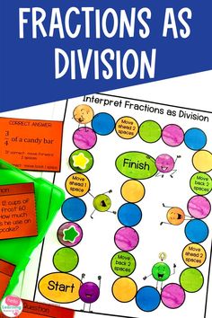 fractions as division worksheet with the words fractions as division on it