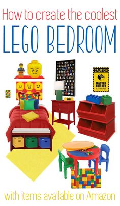 an advertisement for lego bedroom furniture and accessories