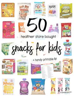 the top 50 healthy snacks for kids