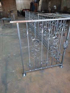 an iron gate in the middle of a room