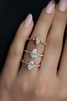 Pear vs. Marquise Cut Diamonds: Which is More Flattering on the Finger? Pear Cut Engagement Ring, Custom Made Engagement Rings, Pear Diamond Rings, Pear Cut Engagement Rings, Marquise Cut Diamond, Engagement Rings Round, Pear Diamond, Diamond Pendant Necklace, Marquise Cut