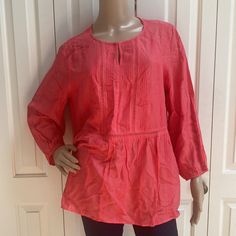 Nwt Fever Womens L Coral Blouse. So Cute. Texture And Knit. Scrunchy Bottom 3/4 Sleeves. Never Worn: Clasp On Neckline. 22 Inches From Underarm To Underarm And 27.5 Inches Long. Use Code Lil_shan1 For $10 Off If You Are A New Posher. Bundle And Save. Pink Half Sleeve Blouse For Fall, Pink Relaxed Fit Blouse For Fall, Relaxed Fit Pink Blouse For Fall, Pink 3/4 Sleeve Tops For Spring, Half Sleeve Tops For Spring Day Out, Pink Relaxed Fit Top With 3/4 Sleeves, Pink Relaxed Fit Blouse For Daywear, Chic Pink Half Sleeve Tops, Pink Half Sleeve Summer Blouse