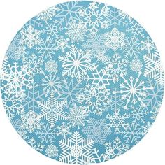 a blue and white snowflake pattern on a circular surface