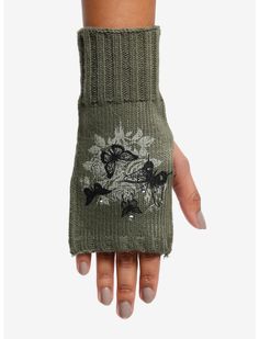 Green Butterfly Fingerless Gloves | Hot Topic Green Fingerless Gloves, Muted Flowers, Black Butterflies, Tall Hoodies, Plus Size Swim, Green Butterfly, Plus Size Fits, Black Butterfly, Socks And Tights