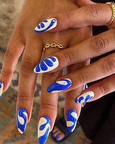 Hippy Nail Designs, Orange Design Nails, Mediterranean Nails, Graphic Nail Art, Talavera Nail Art, College Nails, Artistic Nails, Nail Design Glitter, Modern Nail Art