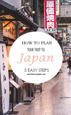 the words how to plan your trip to japan 5 easy steps