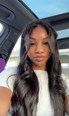 Cute Hairstyles With Weave Black Women, Formal Wig Hairstyles, Braided Headband Hairstyle Black Women, Senior Pic Hairstyles, Side Part Wig With Braid, Middle Part Leave Out With Fishtail Braid, Middle Part Wig With Braid, Black Middle Part Wig With Curls, Sew In Long