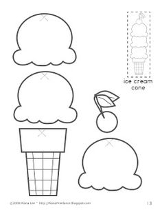 an ice cream cone cut out with the outlines to make it look like they are in