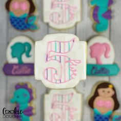 some decorated cookies are on a table