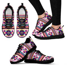 Native American Shoes, Navajo Native American Indians Aztec Tribal Print Women Shoes Sneakers – Excoolent Sneakers are the epitome of style and comfort. Crafted with precision and made from high-quality materials, they offer a perfect blend of fashion and functionality. The cushioned sole provides exceptional support, making them ideal for all-day wear. Whether you’re strolling... Beaded Shoes Native Heels, Native American Beaded Tennis Shoes, Personalized Shoes, Shoes Custom, White Sneakers Women, Pink Sneakers, Print Sneakers, Native American Indians, Sneakers White