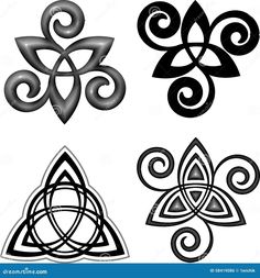 four different designs in black and white