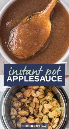 an image of instant pot applesauce with text overlay