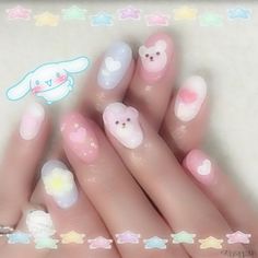 Japanese Kawaii Nail Art, Yumi Kawaii, Doll Eye Makeup, Nail Art Designs Summer, Baby Pink Aesthetic, Acrylic Nails Coffin Pink