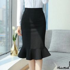 Olivia Mark - Formal Slim-fit Work Clothes: Long-sleeve White Dress Shirt Long Sleeve White Dress, White Fitted Dress, White Dress Shirt, White Long Sleeve Dress, White Long Sleeve Shirt, Professional Attire, Black White Dress, Pencil Skirt Black, Black Long Sleeve Dress