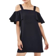 Topshop Dress | Size Us 2 | Brand New With Tags (The Last Picture Is From The Seller; Now The Tag Has Been Ripped At Perforation) | No Flaws. Cold Shoulder Shift Dress, Lace Pink Dress, Blue Striped Dress, Topshop Dresses, Form Fitting Dress, Maxi Tank Dress, Out Dress, Night Out Dress, Wrap Dress Floral