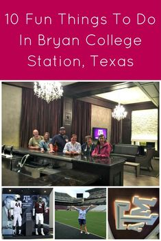 a collage of photos with the words 10 fun things to do in bryan college station, texas