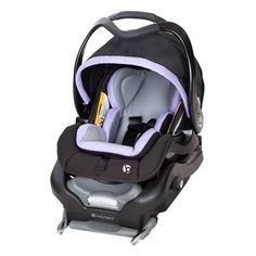 an infant car seat is shown with the baby in it's back pack and attached to