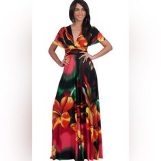 Nwt Convertible Wrap Infinity Floral Maxi Dress Red/Yellow/Green Size Large 10153 Dress For Evening, Convertible Maxi Dress, Summer Maxi Dress Floral, Off Shoulder Evening Dress, Dream Dresses, Maxi Gown Dress, Maxi Dress Online, Full Length Dress, Plus Size Maxi