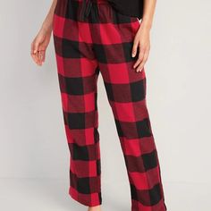 Mid-Rise Printed Flannel Pajama Pants For Women Size Xl Buffalo Red Plaid Elasticized Mid-Rise Waistband, With Drawstring Closure. Soft, 100% Cotton-Flannel. Easy Pull-On Style. #738108 Cotton 100% Machine Wash Cold, Tumble Dry Low. Imported. Mid-Rise Pajamas Sit Just Below Waist. Straight Through Hip And Thigh. Straight Leg. Women's Pajama Pants Hits Below Ankle. Black Pajama Pants, Flannel Pj Pants, Buffalo Plaid Pajamas, Old Navy Pajamas, Black Pajamas, Jam Session, Buffalo Plaid Flannel, Plaid Pajama Pants, Red Buffalo Plaid