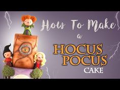 an advertisement for hoccus pocus's cake with the words, how to make a