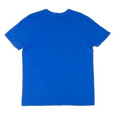 Item is in used condition. Item has a small hole. To the back . >Size: L >Armpit To Armpit: 23" >Armpit To Cuff: 4" >Collar To Hem: 29" Basic Blue T-shirt For Sports, Basic Blue Sports T-shirt, Cheap Blue Jersey T-shirt, Blue Athletic Fit Short Sleeve T-shirt, Blue Cotton Sporty T-shirt, Blue Relaxed Fit T-shirt For Sports, Casual Blue Under Armour T-shirt, Blue Cotton Sports T-shirt, Blue Athletic Fit Moisture-wicking T-shirt