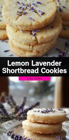 Lemon Lavender Shortbread Cookies Recipe | A Delightful Twist on Classic Treats Indulge in these exquisite Lemon Lavender Shortbread Cookies, blending floral flavors with zesty citrus for a sophisticated treat. Perfect for afternoon tea or spring picnics, this easy recipe yields 24 delicious cookies in just 30 minutes! ..... Lemon Lavender Shortbread Cookies, Lavender Cookies Recipe, Pretty Food Ideas, Lemon Lavender Cookies, Cookie Heart, Lavender Shortbread Cookies, Lavender Shortbread, Cottage Recipes, Shortbread Cookies Recipe