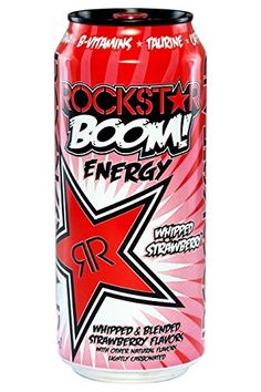 rockstard boom energy drink on a white background