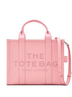 rose pink leather grained texture debossed logo to the front appliqué logo two flat top handles adjustable detachable shoulder strap top zip fastening main compartment internal slip pocket contrast lining Sac Vanessa Bruno, Sac Tote Bag, Marc Jacobs Tote, Pink Tote Bags, Small Tote Bag, Crossbody Tote Bag, Pink Tote, Mini Tote Bag, Marc Jacobs Bag