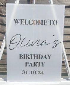 a welcome sign for julia's birthday party