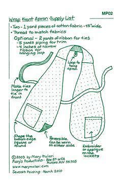 the sewing pattern for an apron is shown