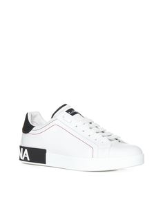 100% Calf leather bos taurus 100% Rubber Casual Calf Leather Sneakers With Logo, Classic Leather Sneakers With Logo Print, Dolce Gabbana Sneakers, Feminine Chic, Stefano Gabbana, Leather Logo, Sneaker Shopping, Luxury Retail, Slip On Sneakers