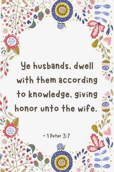 a quote from peter 3 7 that says, ye husbands, devill with them according to