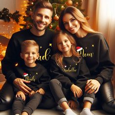 - Christmas Family Sweatshirt - Christmas Family Hoodie - Personalized sweatshirt or hoodie: Choose your desired name "Dad" "Mom" "Grandma" "Noah" "Victoria" (please only with one word)  This price is not for a set, but it is price for each shirt  IMPORTANT If you want to add or change something to the existing design we show in the display picture, please contact the seller from the message box to ask whether the changes and additional requests can be done or not, if you don't ask and request f Family Hoodie, Christmas Gift For Family, Hoodie Personalized, Display Picture, Family Christmas Gifts, Mom And Grandma, Message Box, Sweatshirt Christmas, Christmas Family