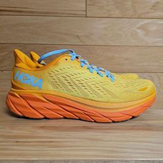 New. With Box. Questions? Leave A Comment Below! Hoka Clifton 8, Orange Yellow Color, Shoes Hoka, Hoka Clifton, Hoka Shoes, One Shoes, Mens Athletic Shoes, Mens Running, Hoka One One