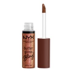 Hustla Butter Gloss Bling Non-Sticky Lip Gloss - NYX Professional Makeup | Ulta Beauty Nyx Gloss, Makeup Ulta, Nyx Butter, Nyx Butter Gloss, Butter Gloss, High Shine Lip Gloss, Beauty App, Nyx Lipstick, Lip Gloss Collection