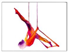 a woman hanging upside down on a rope